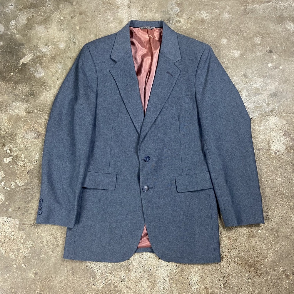 Vintage 70s Levi's Business Class Sport Coat Size 38R Gray Wool 2 Button Blazer